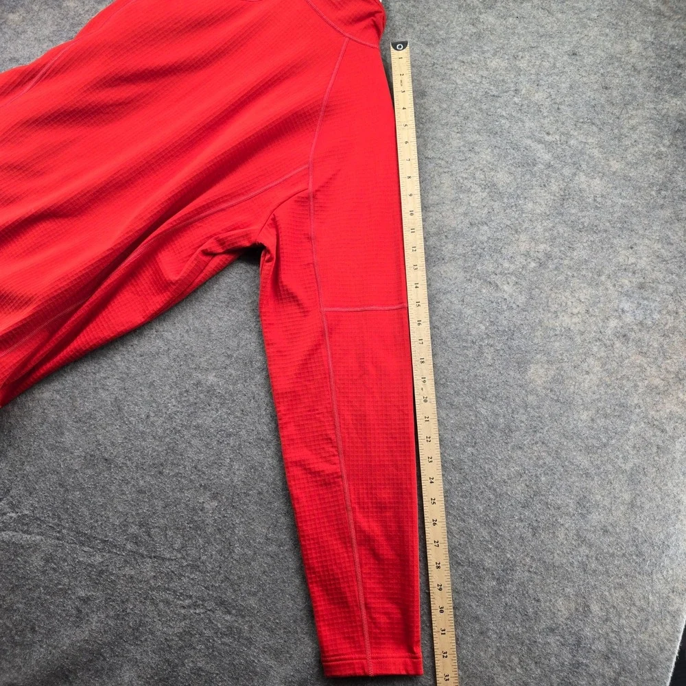 Berghaus Mens Fleece Pullover Size L Red 1/4 Zip Grid Tech Hiking Mid Layer
